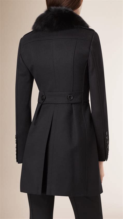 burberry black jackety fur collar|burberry cashmere cape coat.